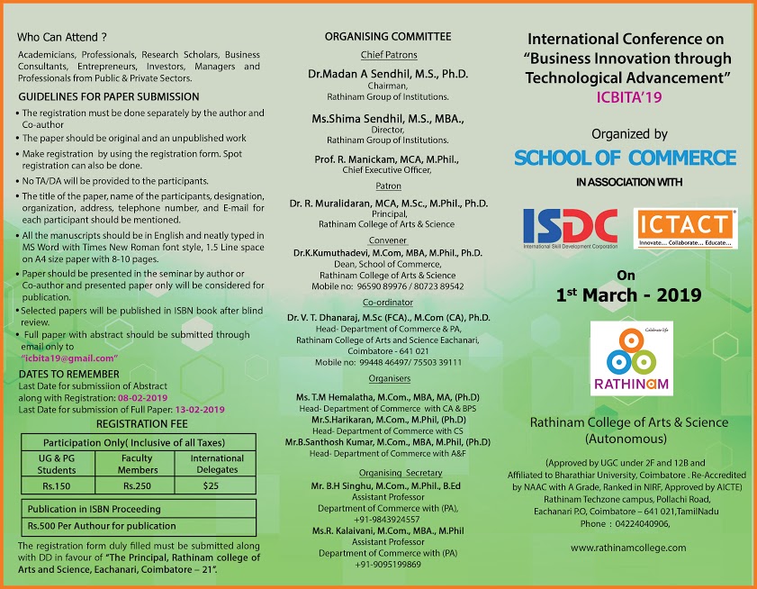 International Conference on Business Innovation Through Technological Advancement 2019